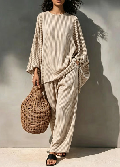 Women's Two-Piece Pajama Set Striped Casual Summer 2