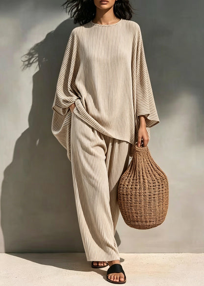 Women's Two-Piece Pajama Set Striped Casual Summer 4