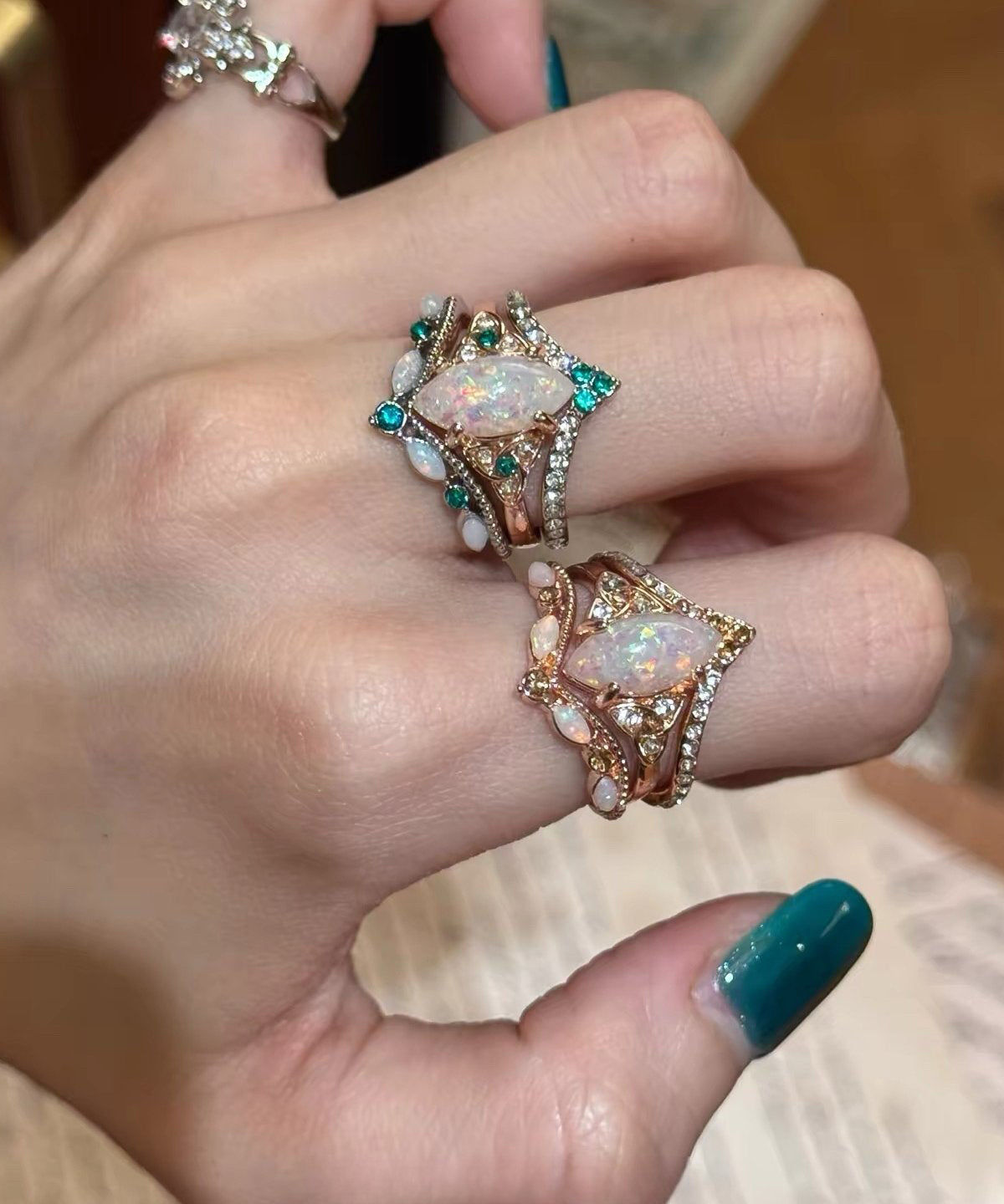 Women's Two-Piece Ring Set Classic Style 4