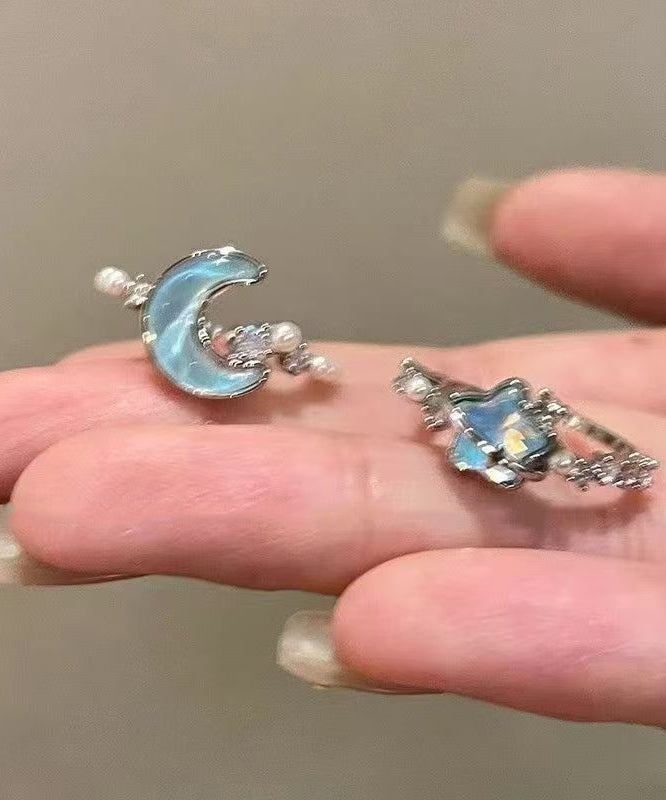 Women's Two-Piece Ring Set Moon and Star Design 2