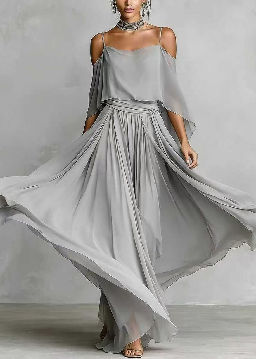 Women's Two-Piece Set Asymmetrical Draped Style 1