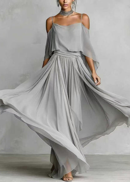 Women's Two-Piece Set Asymmetrical Draped Style 1