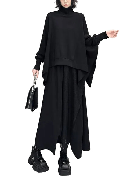 Women's Two-Piece Set Asymmetrical Patchwork Batwing Sleeve 0