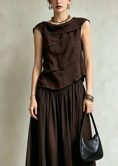 Women's Two-Piece Set Casual Top and Maxi Skirt Summer Style 1