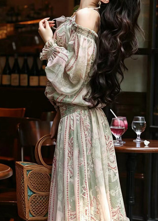 Women's Two-Piece Set Cold Shoulder Printed Summer Style 3