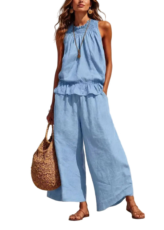 Women's Two-Piece Set Cold Shoulder Summer Style 0