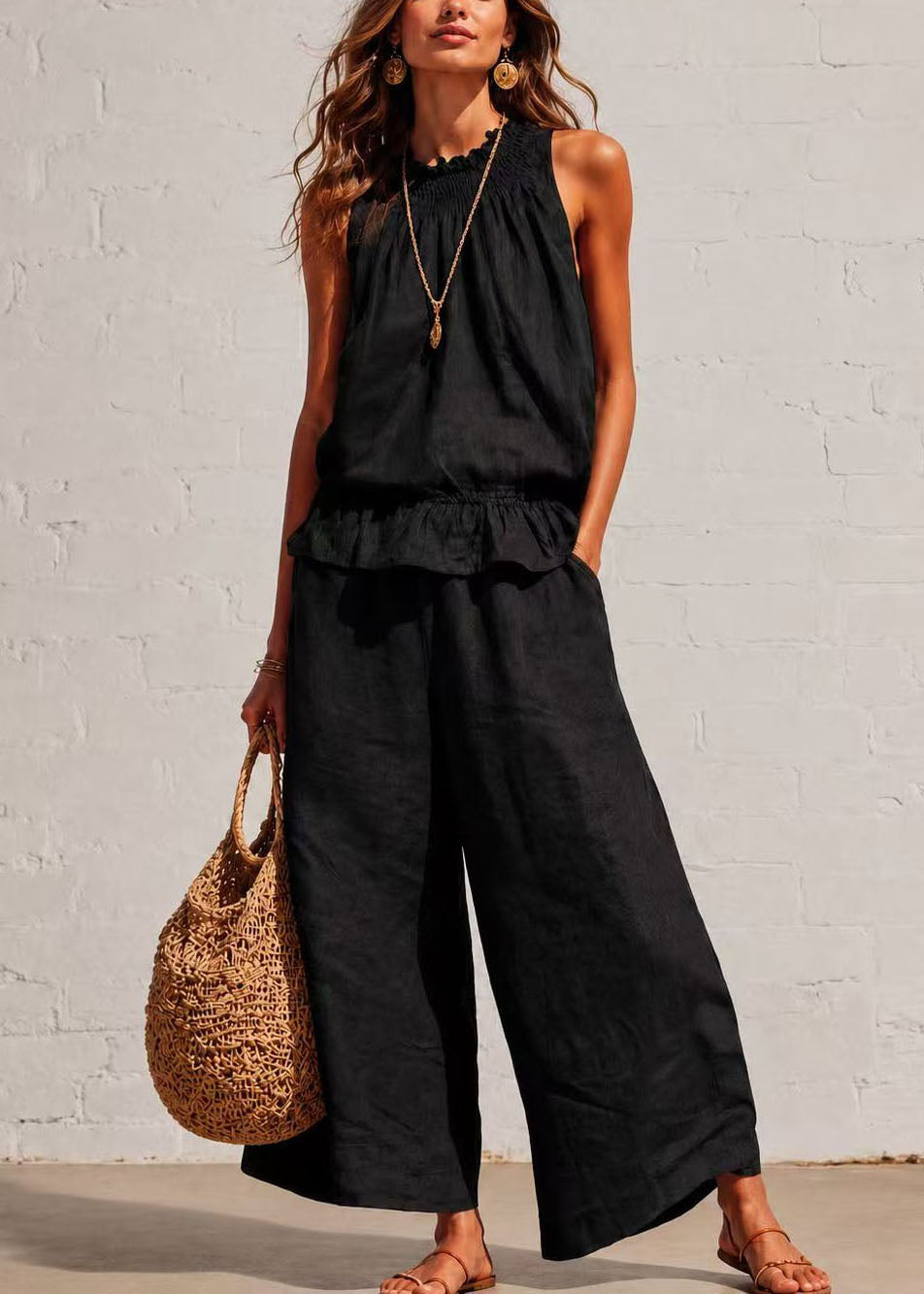 Women's Two-Piece Set Cold Shoulder Summer Style 4