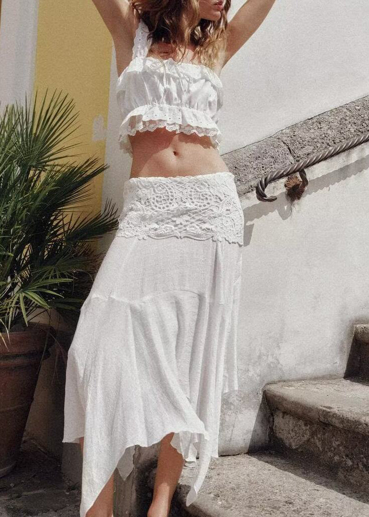 Women's Two-Piece Set Embroidered Asymmetrical Design 0