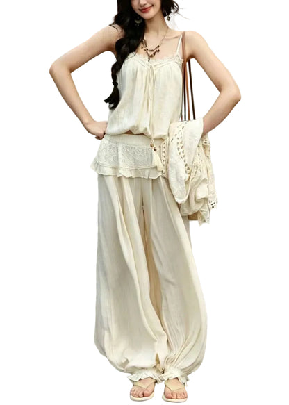 Women’s Two-Piece Set Lantern Pants with Ruffled Detail 0
