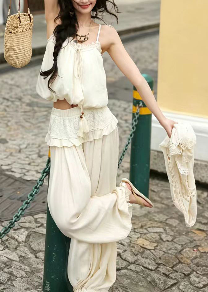 Women’s Two-Piece Set Lantern Pants with Ruffled Detail 2