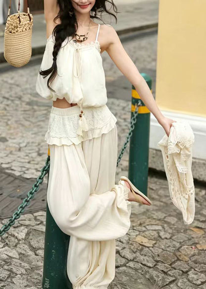 Women’s Two-Piece Set Lantern Pants with Ruffled Detail 2