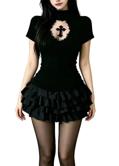 Women's Two-Piece Set Layered Cut Out Style 0