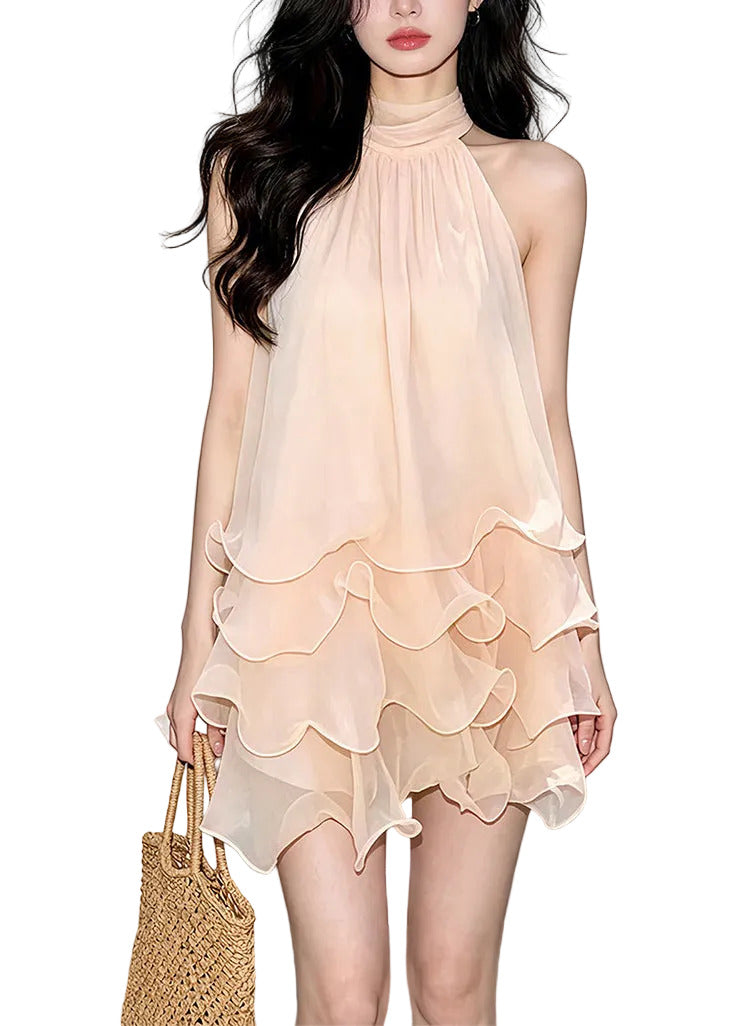 Women's Two-Piece Set Layered Ruffled Sleeveless 0