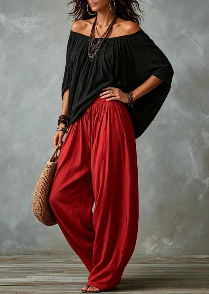 Women's Two-Piece Set Oversized Cold Shoulder Batwing Sleeve 1