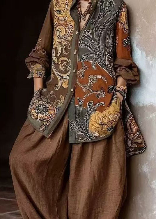Women’s Two-Piece Set Oversized Print with Peter Pan Collar 1