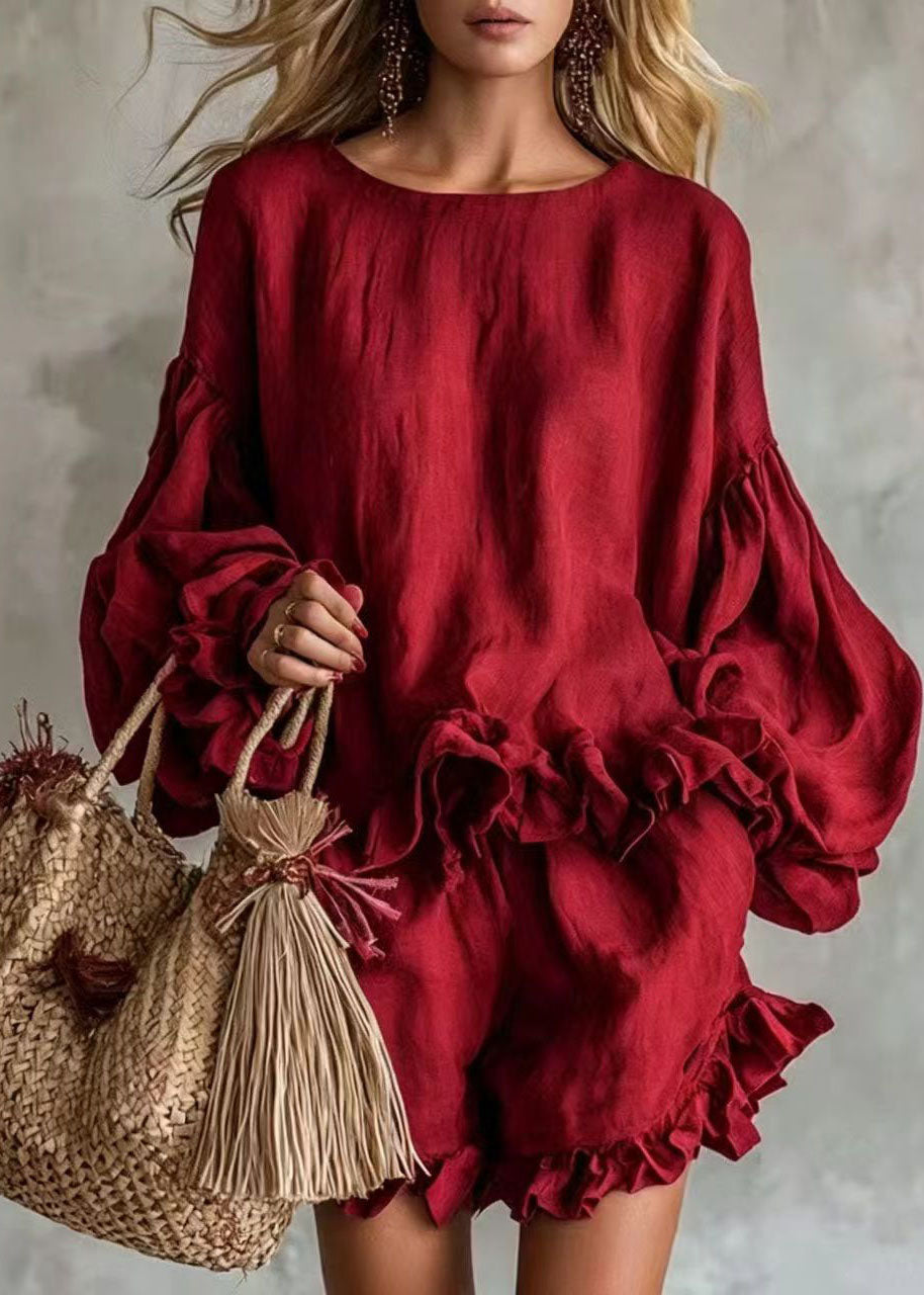 Women's Two-Piece Set Ruffled Lantern Sleeve 1