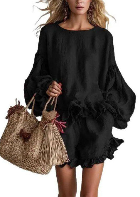 Women's Two-Piece Set Ruffled Lantern Sleeve 4