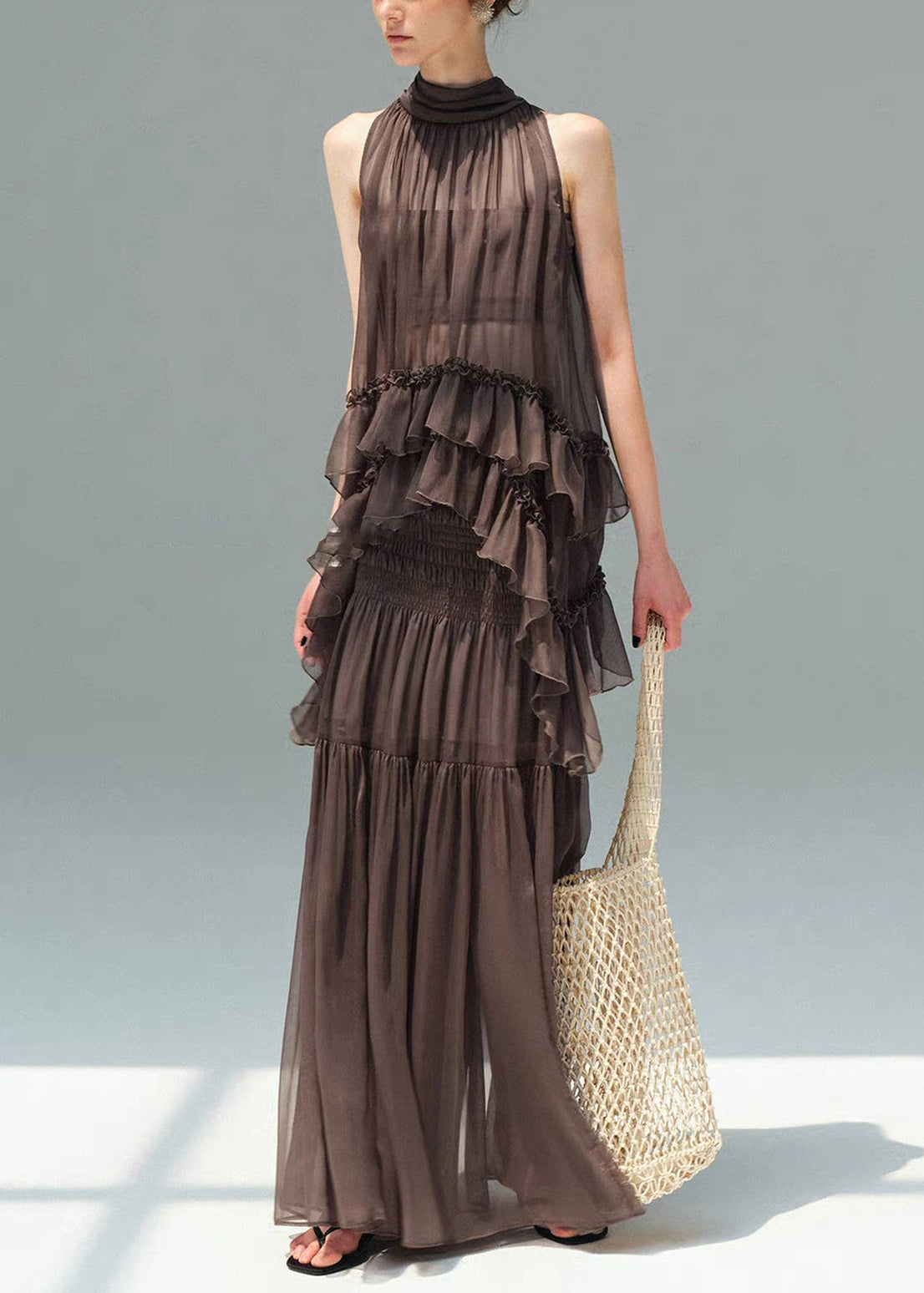 Women's Two-Piece Set Ruffled Sheer Summer Style 2