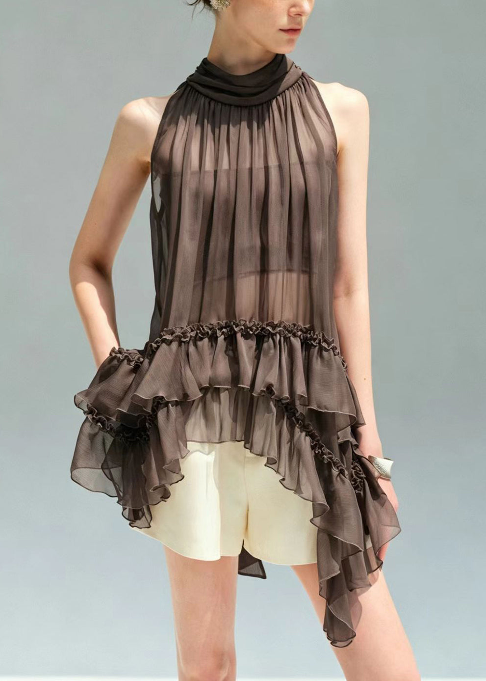 Women's Two-Piece Set Ruffled Sheer Summer Style 3