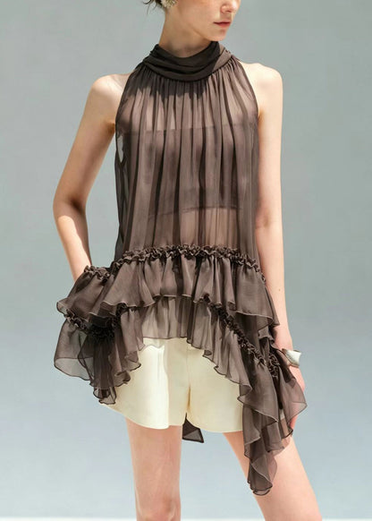 Women's Two-Piece Set Ruffled Sheer Summer Style 3