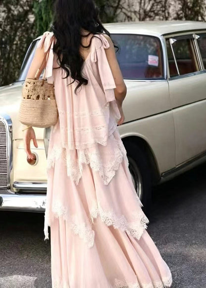 Women's Two-Piece Set Sleeveless Layered Patchwork Lace 4