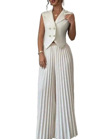 Women's Two-Piece Set Sleeveless Notched Design 0