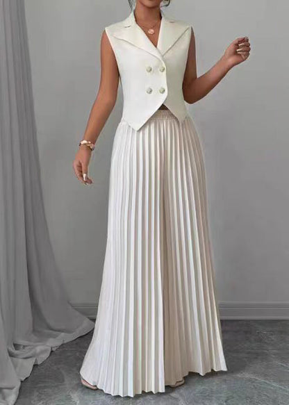 Women's Two-Piece Set Sleeveless Notched Design 1