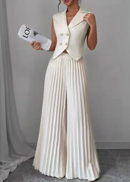 Women's Two-Piece Set Sleeveless Notched Design 2