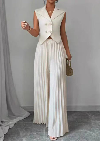 Women's Two-Piece Set Sleeveless Notched Design 3