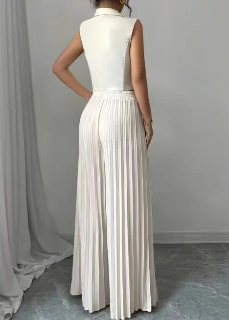 Women's Two-Piece Set Sleeveless Notched Design 4