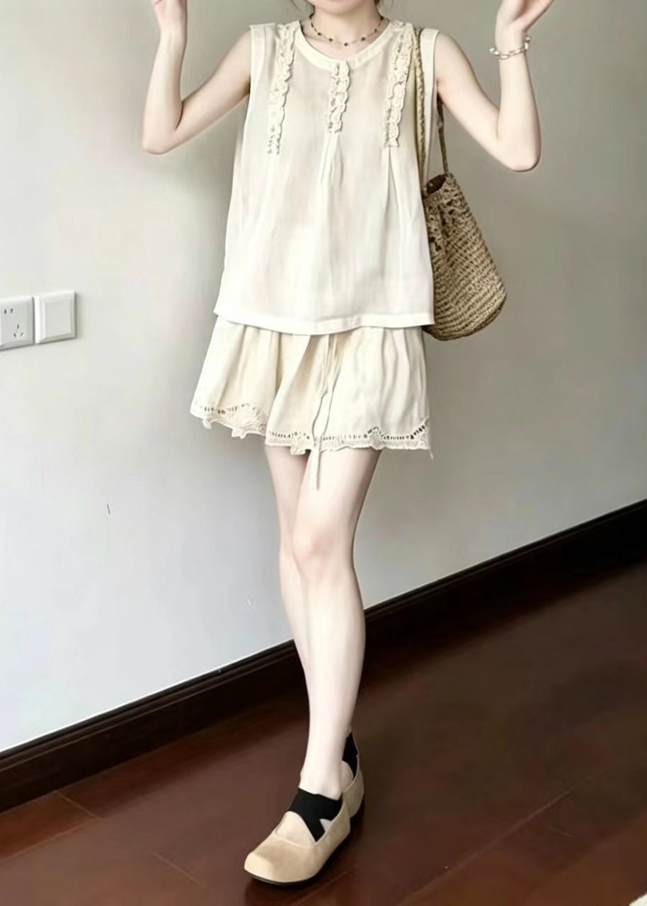 Women's Two-Piece Set Sleeveless Ruffled Vintage Style 2