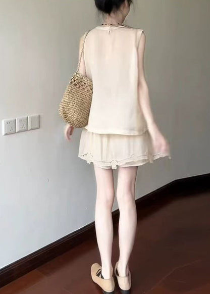 Women's Two-Piece Set Sleeveless Ruffled Vintage Style 4