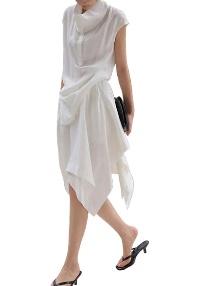 Women’s Two-Piece Set Stand Collar Asymmetrical Design 0