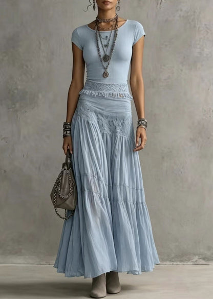 Women's Two-Piece Set Tassel Knit Top and Maxi Skirt Sleeveless 1