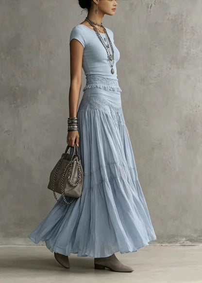 Women's Two-Piece Set Tassel Knit Top and Maxi Skirt Sleeveless 3