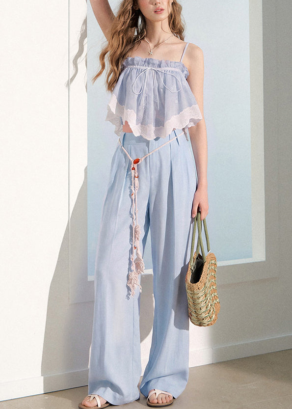 Women's Two-Piece Suit Set Ruffled Patchwork Design 2