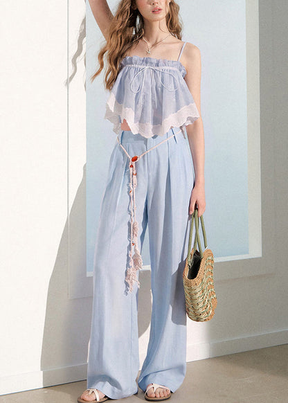 Women's Two-Piece Suit Set Ruffled Patchwork Design 2