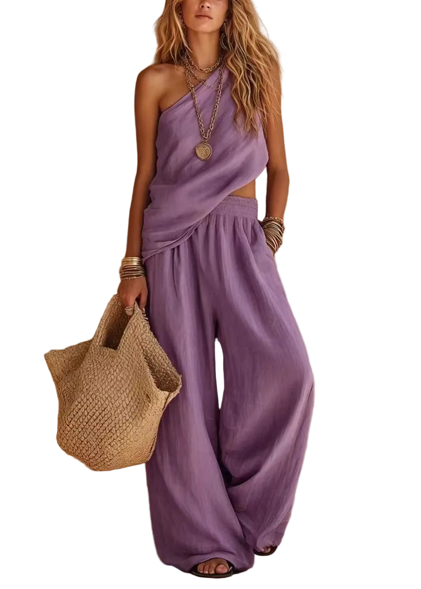 Women's Two Piece Set Asymmetrical Sleeveless 0