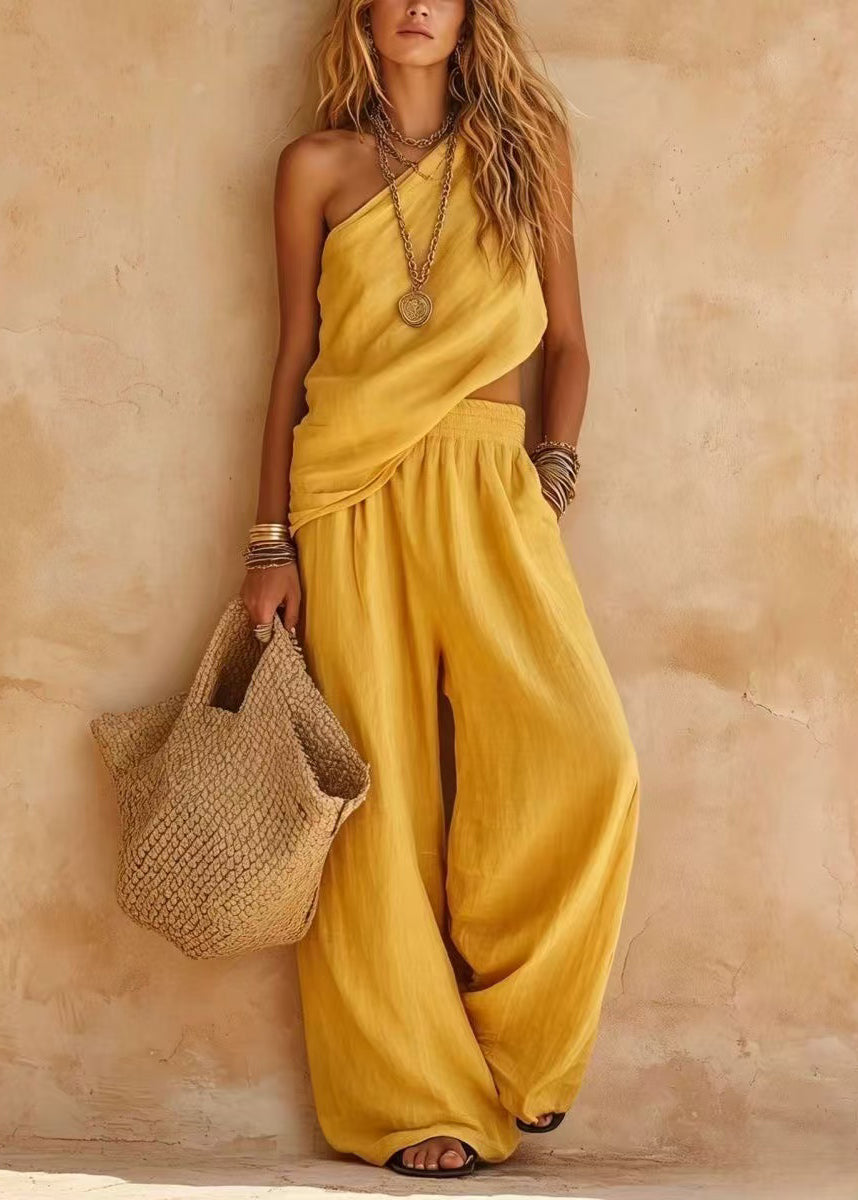 Women's Two Piece Set Asymmetrical Sleeveless 1