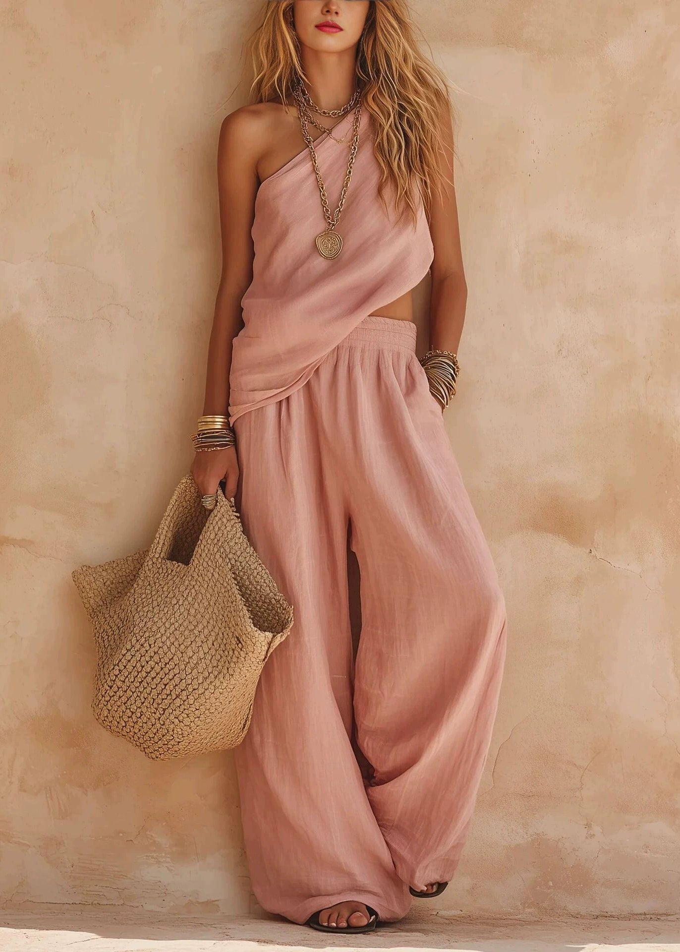 Women's Two Piece Set Asymmetrical Sleeveless 3