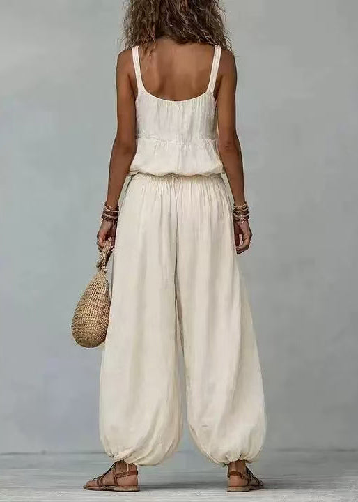 Women's Two Piece Set Boho Style with V-Neck Top and Matching Bottoms 4