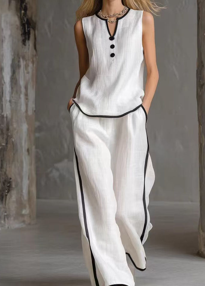 Women's Two Piece Set V Neck Patchwork Casual Co Ord Set 1