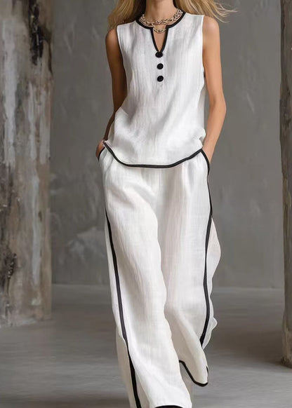 Women's Two Piece Set V Neck Patchwork Casual Co Ord Set 1