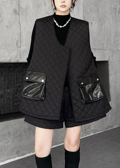 Women's Two Piece Suit Set Asymmetrical Patchwork Plus Size 2