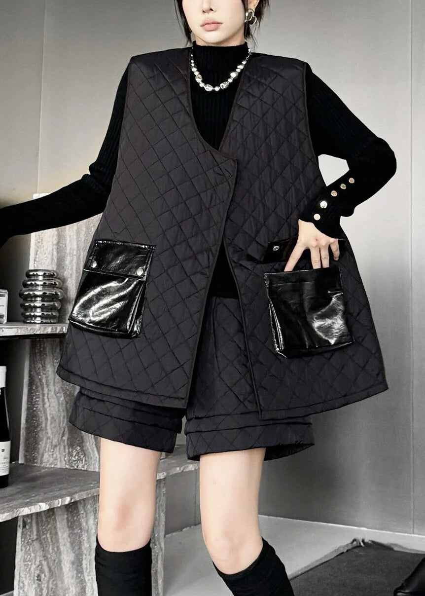 Women's Two Piece Suit Set Asymmetrical Patchwork Plus Size 3