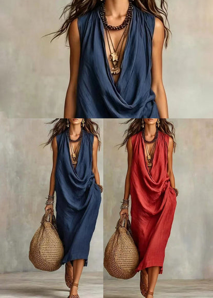 Women's V Neck Holiday Dress Casual Summer Style 4