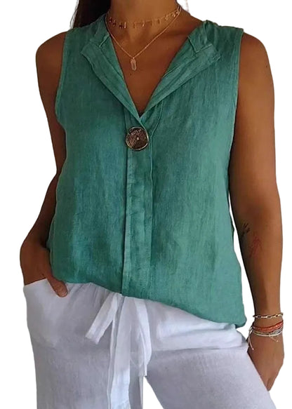 Women’s V Neck Patchwork Top Summer Style 0