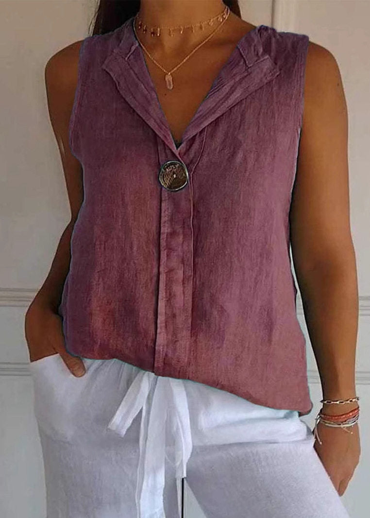 Women’s V Neck Patchwork Top Summer Style 1