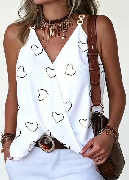 Women's V Neck Top with Metal Buckle Detail 2