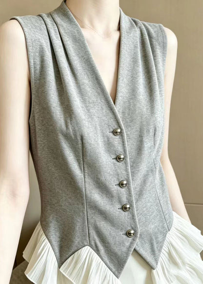 Women's Vest Textured Patchwork Ruffles Summer Style 2